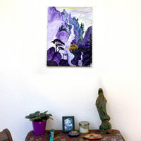 Temple in the Purple Mountains Original Painting Laura Milnor Iverson