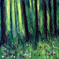 Forest Wildflower Meadow Original Painting by Laura Milnor Iverson