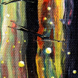 Raccoon and Fireflies Original Painting
