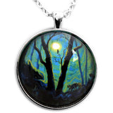 Forest in Deep Green Moonlight Pendant Necklace - Laura Milnor Iverson Official Site