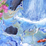 Koi Beneath a Cascading Waterfall Original Painting Laura Milnor Iverson Official Site