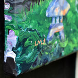 Stone Lantern and Turtle Original Painting Laura Milnor Iverson