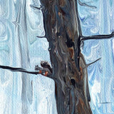 Squirrel in a Misty Pine Woodland Original Painting Laura Milnor Iverson
