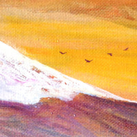 Shibazakura at Sunset Original Painting Laura Milnor Iverson