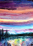 Sunset Over Frog Lake Mt Hood Oregon Mountain Landscape Original Painting