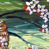 Sleepy Owls in Dogwood Blossoms Original Painting