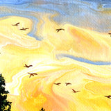 Pacific Northwest Golden Winter Sunset Original Painting Laura Milnor Iverson