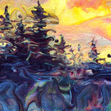 Pacific Northwest Sunset in Purple and Yellow Original Painting - SOLD Prints Available