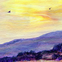 Sunset Over the Wetlands Original Painting Laura Milnor Iverson