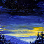 Pacific Northwest Twilight Original Painting Night Landscape