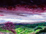 Redbud Tree Over a Twilight Vista Original Painting Laura Milnor Iverson Official Site