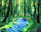 Enchanting Woodland Original Pour Painting Pacific Northwest Landscape