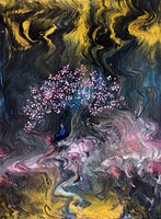 Meditation in Dark Sakura Original Painting