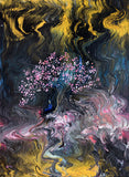 Meditation in Dark Sakura Original Painting
