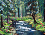 Skunks under Dogwood Trees Original Painting