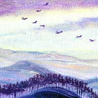 Sunset Layers of Clouds and Mist Original Painting Laura Milnor Iverson