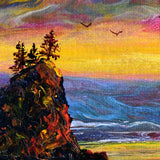 Sea Stack in the Electric Twilight Original Painting Laura Milnor Iverson Official Site