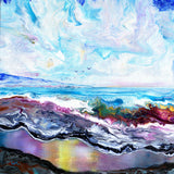Waves Rolling Over Colorful Sands Original Painting Laura Milnor Iverson Oregon Coast Seascape