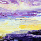 Purple Sunset Over the Sea Original Painting Laura Milnor Iverson Official Site