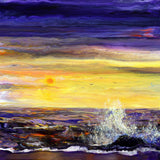 Crashing Wave in Purple Twilight Original Painting - Laura Milnor Iverson Official Site