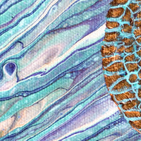 Sea Turtle Swimming By Original Painting - SOLD - Prints Available