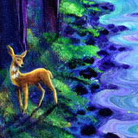 Golden Deer Deep in the Woods Original Painting Laura Milnor Iverson Official Site