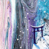 Snow Falling Quietly on Torii Original Painting Laura Milnor Iverson