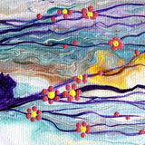 Sakura on a Windy Spring Day Original Painting Laura Milnor Iverson