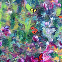 Woodland Wildflowers and Butterflies Original Painting Laura Milnor Iverson - SOLD - Prints Available