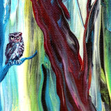Owl by a Babbling Brook Original Painting Laura Milnor Iverson Official Site