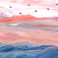 Geese in a Winter Sky Original Painting Laura Milnor Iverson Official Site