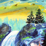 Twilight at Tumalo Falls Original Painting Laura Milnor Iverson