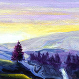 Waterfall in Sunset Glow Original Painting Laura Milnor Iverson