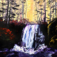 Majestic Falls Sunrise Original Painting Laura Milnor Iverson