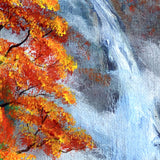 Waterfall in Autumn Mist Original Painting Laura Milnor Iverson