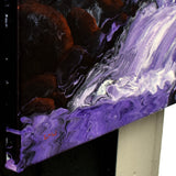 Purple Waterfall and Distant Mountain Original Painting Laura Milnor Iverson Official Site