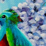 Quetzal Bird In Jacaranda Tree Original Painting - Laura Milnor Iverson Official Site