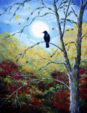 Raven in Autumn Twilight Original Painting - SOLD - Prints Available