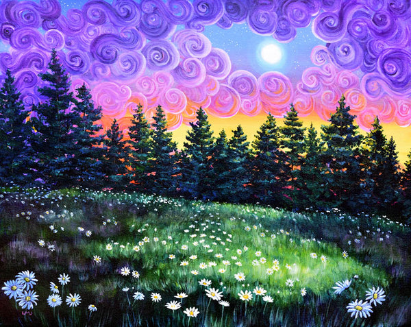 Daisy Meadow at Sunset Original Painting Laura Milnor Iverson Official Site