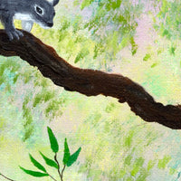 Gray Squirrel and Blue Butterfly Original Painting - Prints Available