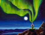Green Tara Creating the Aurora Borealis Original Painting Goddess Art