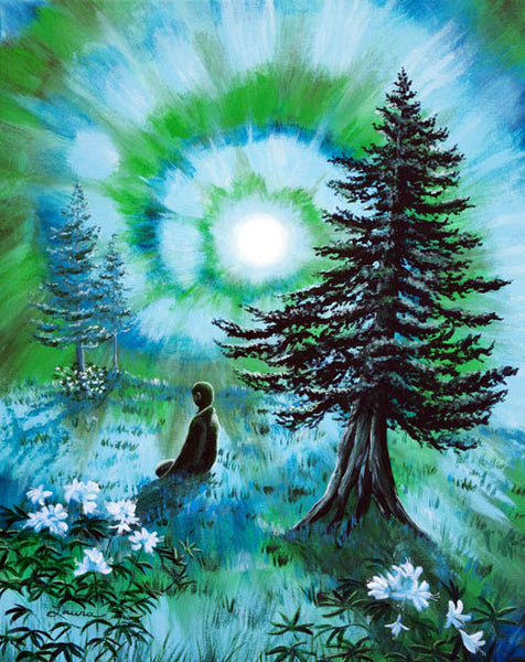 Early Morning Meditation In Blues And Greens Original Painting Laura Milnor Iverson Official Site