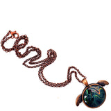 Sea Turtle Copper Original Abstract Green Swirl Handmade Pendant Laura Milnor Iverson Official Site