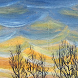 Winter River In Sunset Original Painting - SOLD - Prints Available