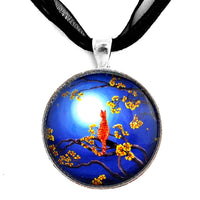 Golden Flowers in Moonlight Handmade Pendant Necklace - Laura Milnor Iverson Official Site