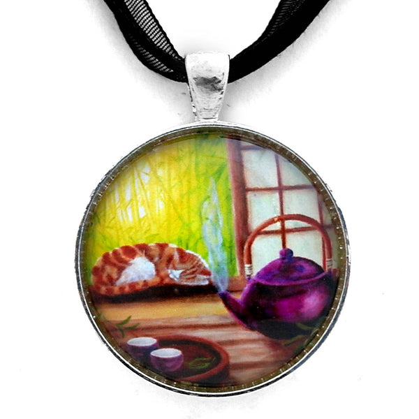 Bamboo Morning Tea Handmade Pendant - Laura Milnor Iverson Official Site