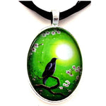 Raven on a Spring Night Handmade Pendant Laura Milnor Iverson Official Site