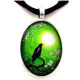 Raven on a Spring Night Handmade Pendant Laura Milnor Iverson Official Site