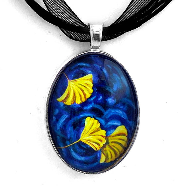 Turning in Indigo Handmade Pendant Necklace - Laura Milnor Iverson Official Site